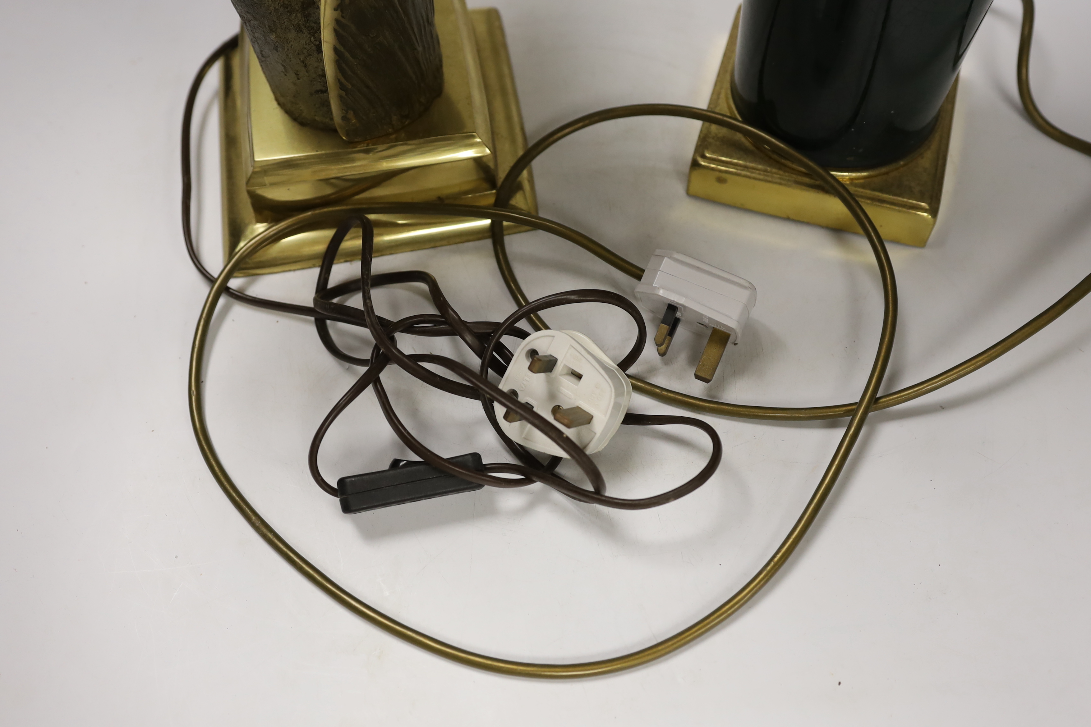 A contemporary bronze ‘Lily’ table lamp and one other